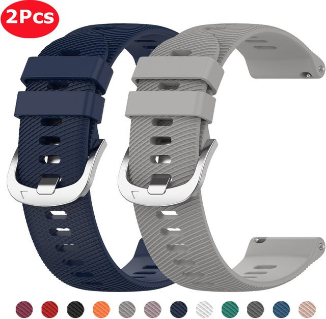 Uhrenarmband Silikon, Schwarz, Unisex, 20 mm, 22 mm - Bild 1