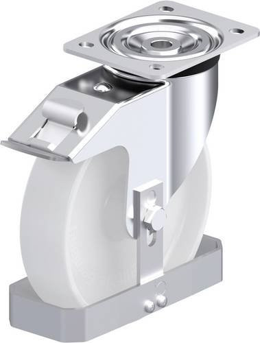Blickle L-PO 200XR-FI-FS Stahlblech-Lenkrolle in Silber, Rad-Durchmesser: 200 mm, Tragfähigkeit: 400 kg - Bild 1