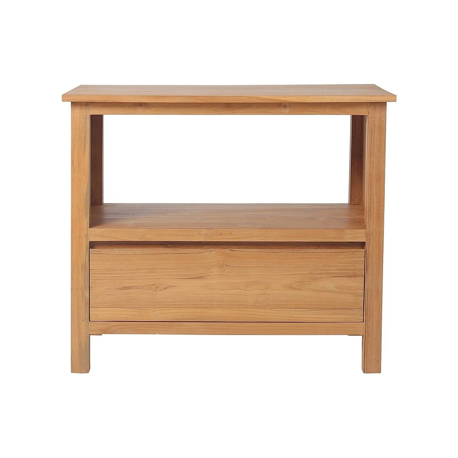 Vente-unique Waschbeckenunterschrank Ketapang aus Teakholz in Naturfarben Hell, Breite: 90 cm - Bild 2