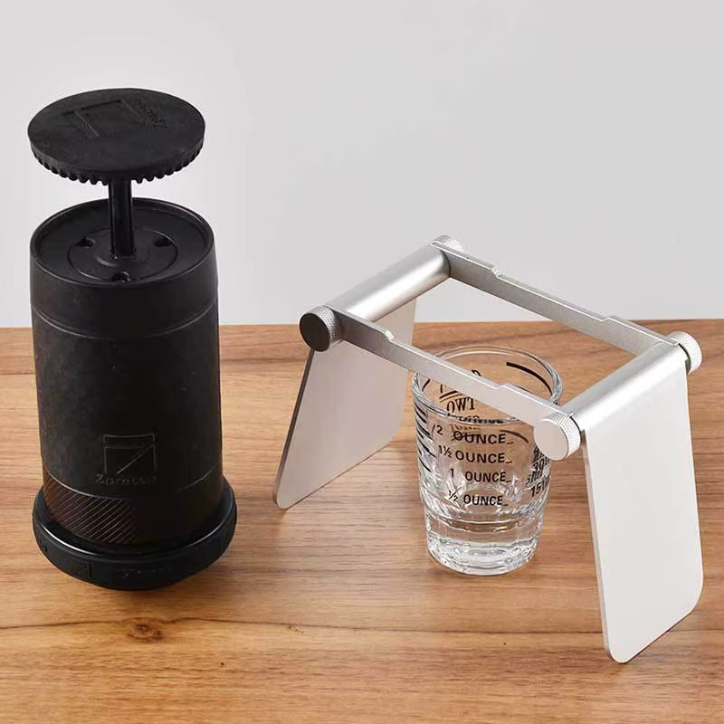 JUSTINLAU Tragbarer Kaffeeständer aus Aluminiumlegierung in Silber, faltbare Halterung für 1Z manuelle Espressomaschinen zur Reise und für zu Hause - Bild 2
