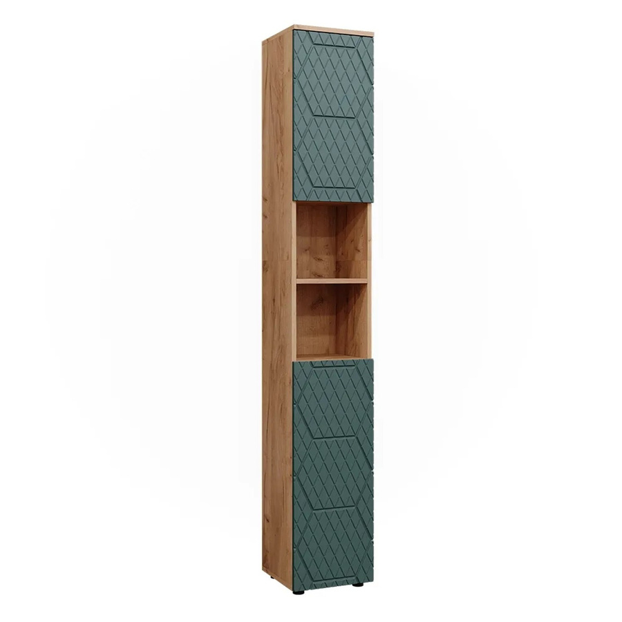 Vicco Hochschrank Irma Badezimmer Eiche Grün Gold B/T/H: 30 x 30 x 192 cm - Bild 3