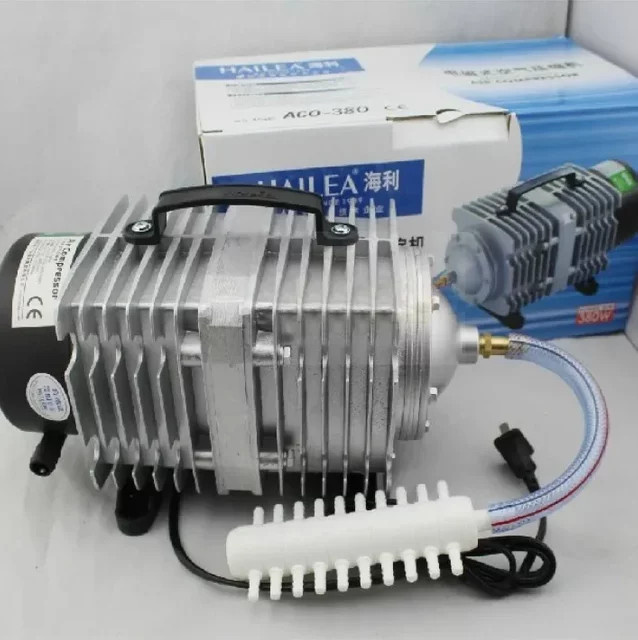 HAILEA ACO Aquarium Elektromagnetische Luftpumpe Belüftungspumpe in Silber - Bild 1