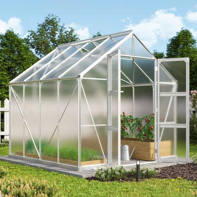 Vitavia Gewächshaus Domus 6700 aus Aluminium in Silber mit Polycarbonat-Verglasung und 6,7 m² Anbaufläche - Bild 1