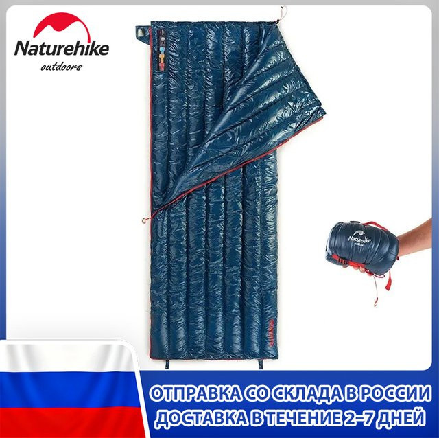 Naturehike Ultraleichter Entendaunen-Schlafsack CWM400 CW295 Blau für Erwachsene - Bild 1