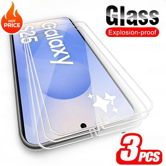 3er-Set gehärtetes Schutzglas für Samsung Galaxy S25, S25 Plus und S25 Ultra in Transparent - Bild 1