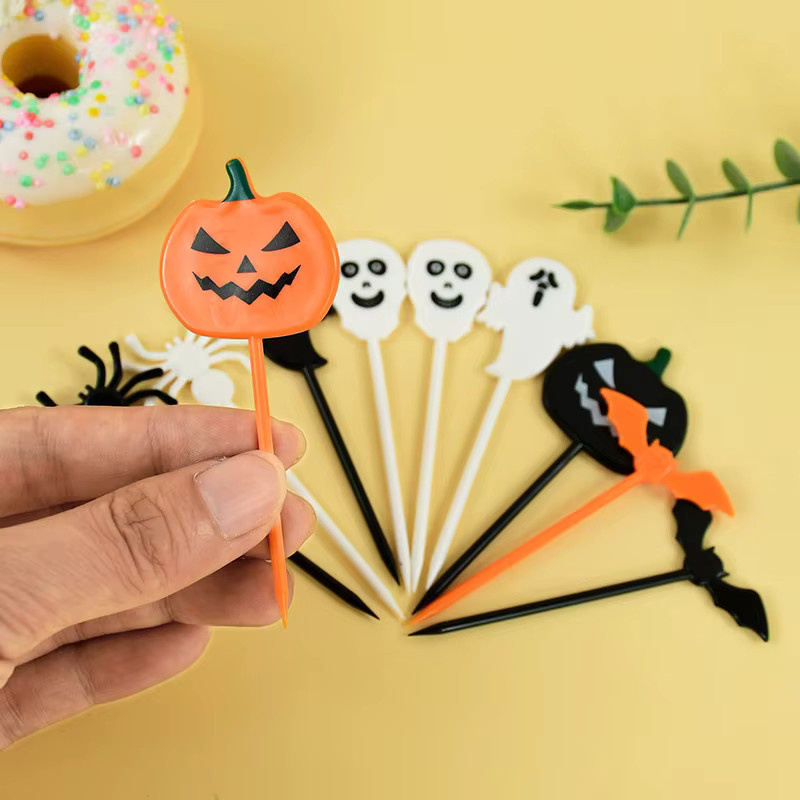 ZQNYCY Halloween Cupcake Topper Motiv Kürbis und Geist als DIY Dessert Picks in Mehrfarbig - Bild 2