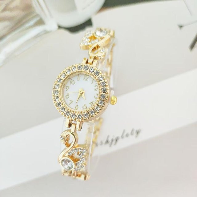 DHDH Armbanduhr Digital, Gold, Diamantbesetzt, Damen - Bild 1