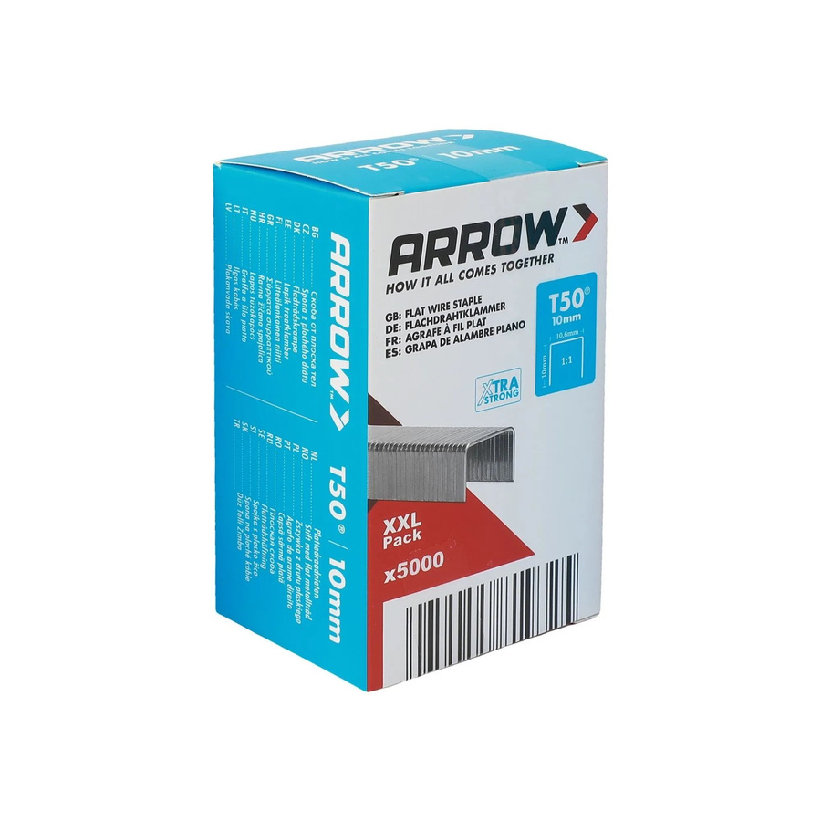 Arrow Klammer T50 Flat Wire in Silber/Grau, Länge: 10 mm, 5.000 Stück - Bild 2