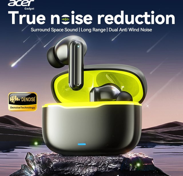 Acer In-Ear Wireless Bluetooth-Kopfhörer mit ANC aktiver Geräuschunterdrückung, HD-Anrufen und Dolby Surround Sound in Schwarz oder Weiß - Bild 1