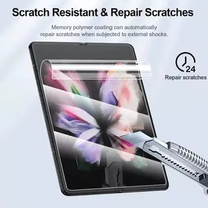 3er Pack Samsung Galaxy Z Fold 5, Z Fold 4 und Z Fold 3 Hydrogel Displayschutzfolie mit voller Abdeckung, transparent - Bild 6