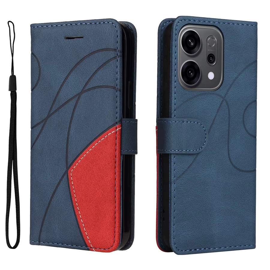 Magnetische Leder Brieftasche als Flip Case für OPPO F5 F7 F9 A5 A3S A7 5S A9 A38 A40 A74 A17 A52 A58 A60 A92 A77 A79 A93 A98 in Blau - Bild 2