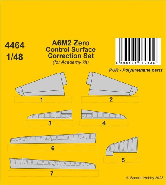 Academy A6M2 Zero - Control Surface Correction Set - Bild 1