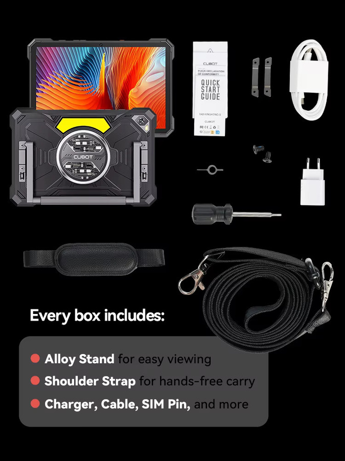Cubot TAB KingKong S Tablet mit 10,1 Zoll Display, Android 15, 16GB RAM, 256GB Speicher, 15300mAh Akku und 48MP Kamera in Schwarz - Bild 2
