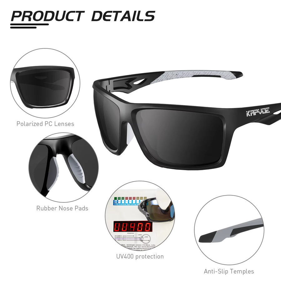 KAPVOE Sportsonnenbrille, Vollrand, Kunststoff, black - Bild 4