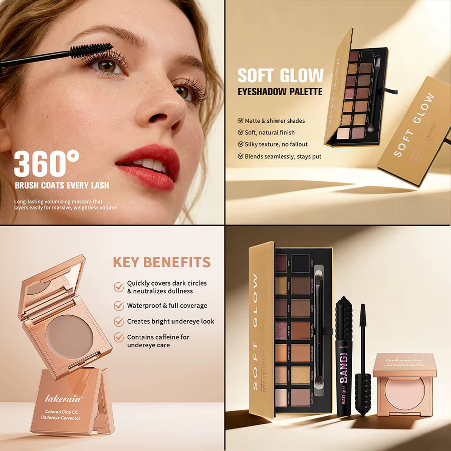 ibcccndc Beauty-Augen-Make-up-Kit, 3-teiliges Set, schimmernd, Unisex - Bild 4