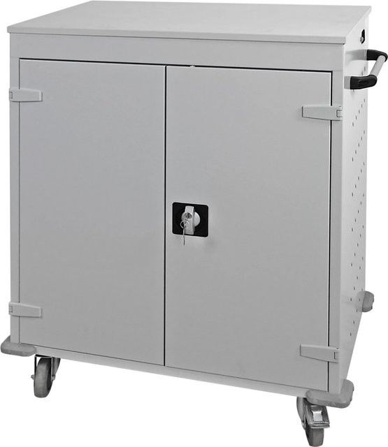 PROREGAL Notebook-Wagen mit 16 Fächern in Lichtgrau, H x B x T: 106 x 92 x 50 cm - Bild 1