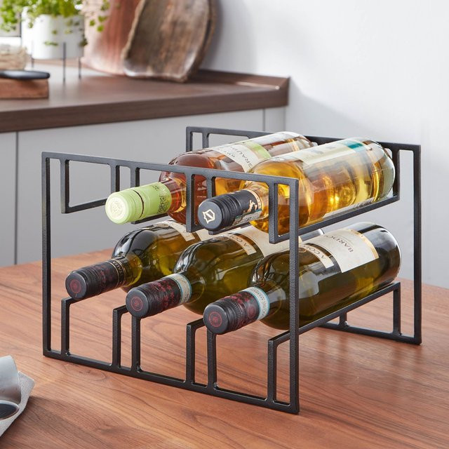 Finebuy Weinregal aus Metall in Schwarz für 6 Flaschen - Bild 1