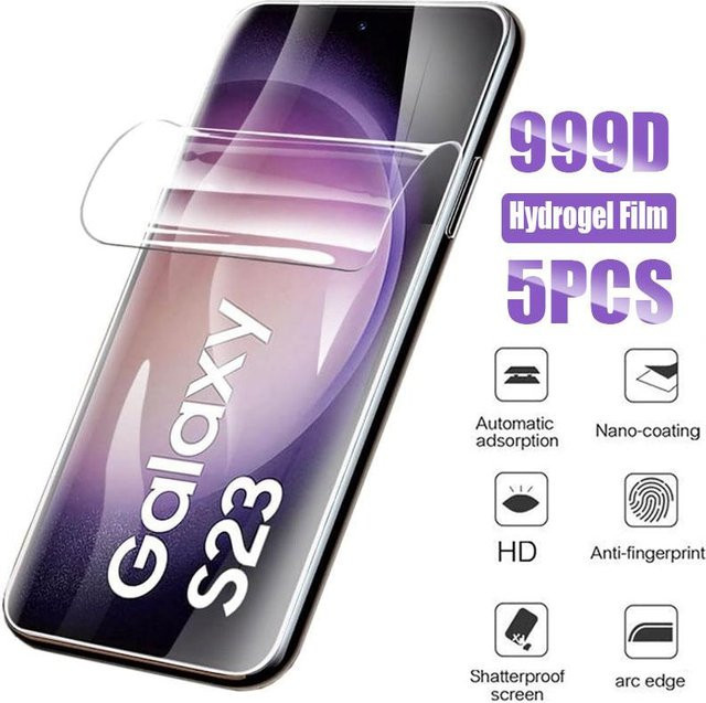 5 Stück Hydrogel-Displayschutzfolien für Samsung Galaxy S25 S24 S23 S22 S21 Ultra sowie A15 A16 A35 A36 A55 A56 5G in Transparent - Bild 1