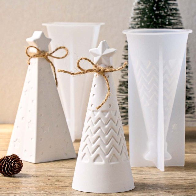 UDOCOOL Silikonform für Weihnachtsornamente in Säulen- und Kerzenform für DIY Handarbeit aus Seife, Gips oder Harz - Bild 1