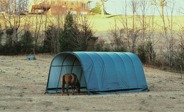 ShelterLogic Weidezelt Run-In-Shed Grün, B/T/H: 400 x 730 x 300 cm - Bild 1