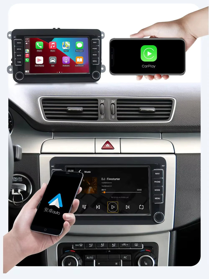 ESSGOO Android 15 Autoradio mit GPS für VW Volkswagen Skoda Octavia Golf 5 6 Touran Passat B6 Polo Jetta 2Din Multimedia-Player in Schwarz mit 9,0 Zoll Display - Bild 6
