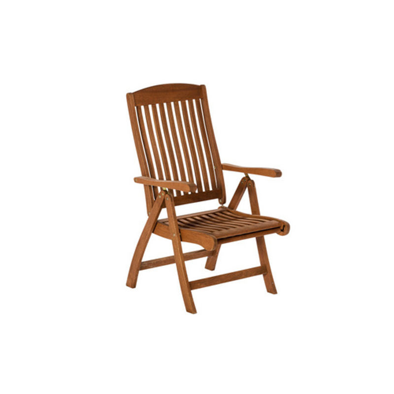 Merxx Klappsessel Maracaibo Set aus Holz und Metall mit Fußteil, Beige/Braun, B/H/T: 57,5 x 107 x 118 cm - Bild 2