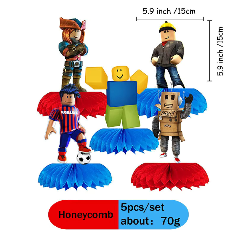 Robloxed 5-teiliges Wabenmuster Anhänger-Dekorationsset aus Papier in Multicolor für Geburtstage und Partys - Bild 5