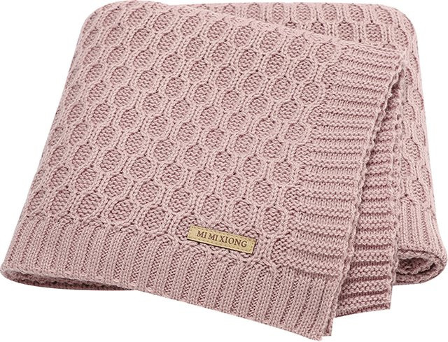 Mimixiong Babydecke gestrickt in Pink für Neugeborene und Kleinkinder - Bild 1