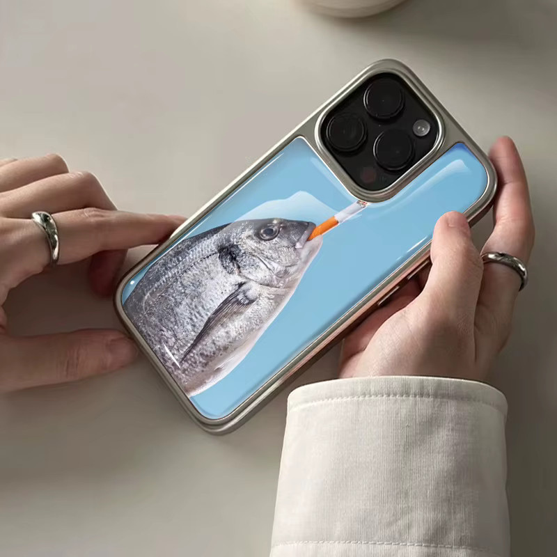 Hydrogel Handyhülle Gesalzene Fische für Samsung Galaxy S23 S24 S25 S26 Plus FE Ultra Edge in Silver Multicolour - Bild 4