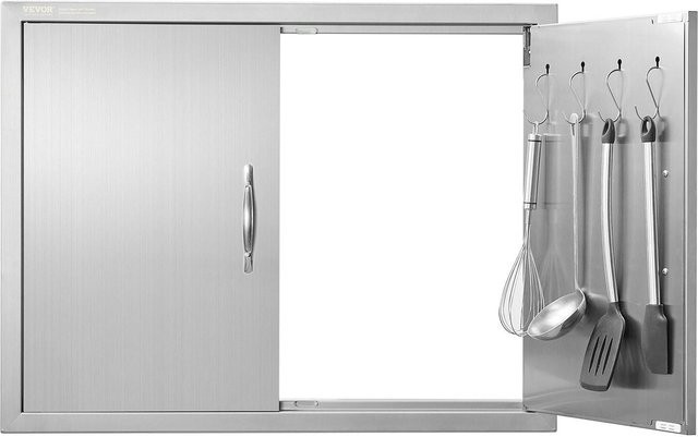 Buying Solutions MB Grillzugangstür aus Edelstahl als Doppeltür für deine Außenküche, Farbe: Silber, B/H: 78,7 x 60,9 cm - Bild 1