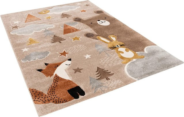 Pergamon Kinder Teppich Maui Kids mit Fuchs und Bär in Braun und Multicolour, B/T: 80 x 150 cm - Bild 1