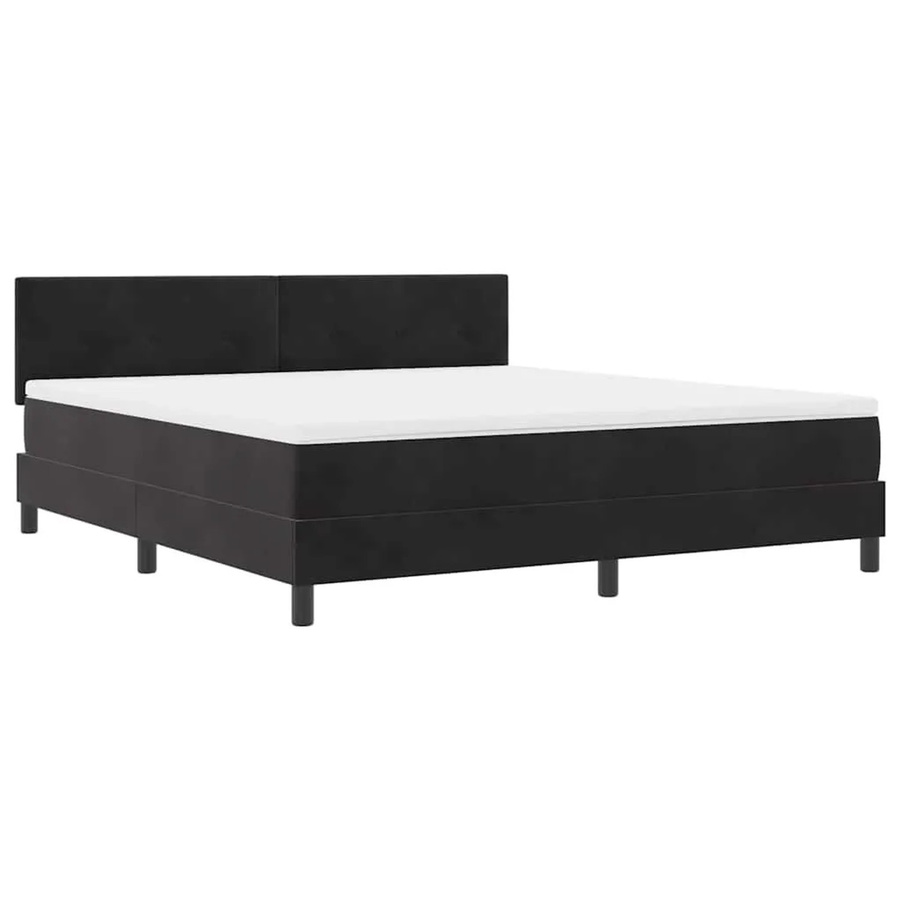 vidaXL LED Boxspringbett mit Matratze Schwarz Samt B/T/H: 180 x 200 x 183 cm - Bild 2