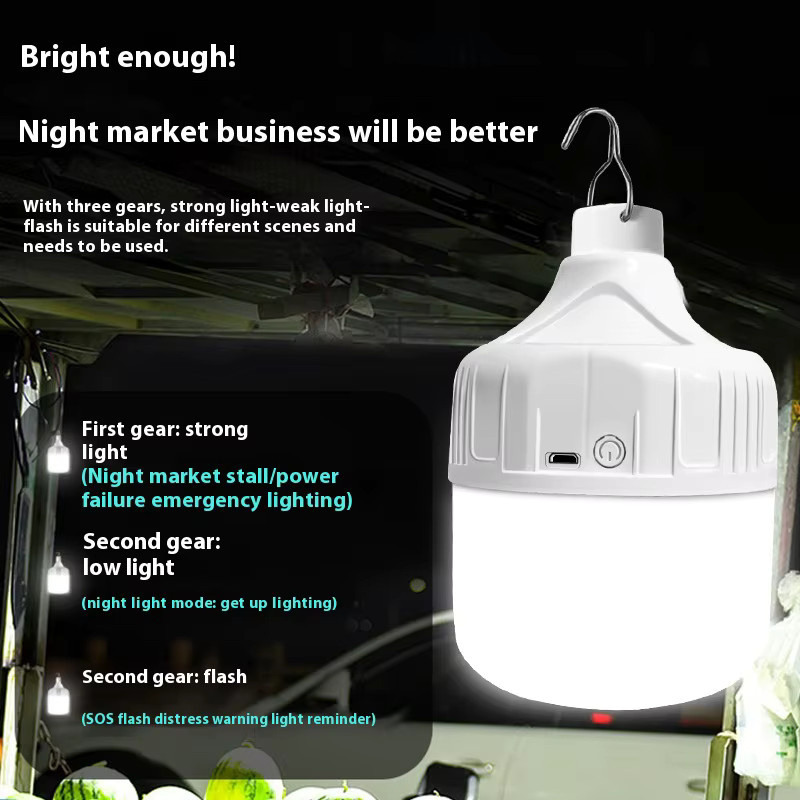 ESMARTER USB-aufladbare LED-Notbeleuchtung in Weiß für Camping und Outdoor - Bild 2