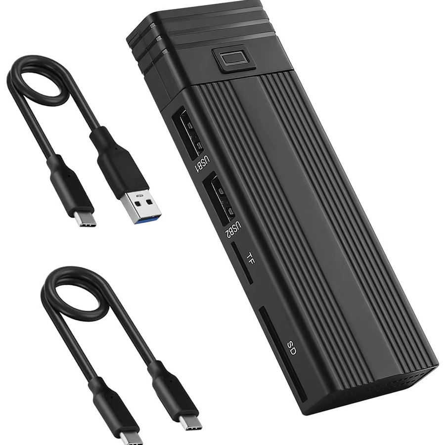 Lotorasia M.2 NVMe SSD-Gehäuseadapter USB 3.2 Gen 2 10 Gbit/s MKey B/M Key SSD-Leser Schwarz - Bild 3