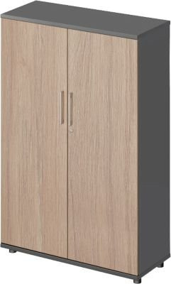 Schäfer Shop Genius TETRIS WOOD Flügeltürenschrank mit 4 Türen in Eiche-Dekor und Anthrazit, Breite: 100 cm - Bild 1