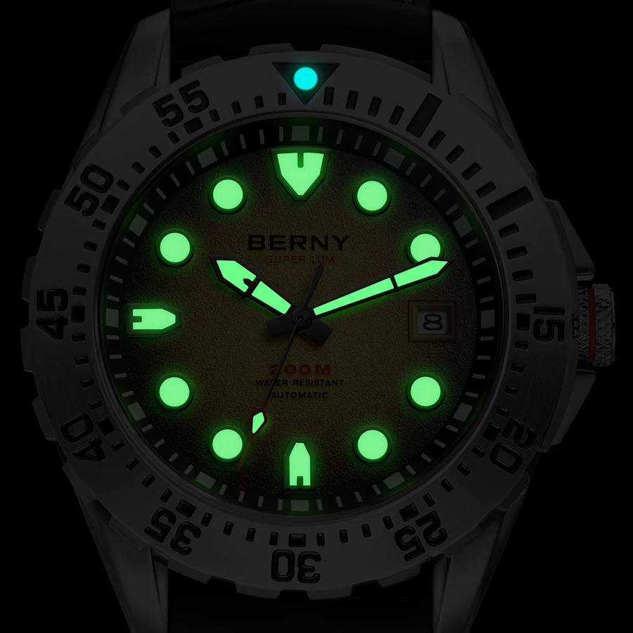 BERNY Taucheruhr, Automatik, Edelstahl, Saphirglas, Herren - Bild 4