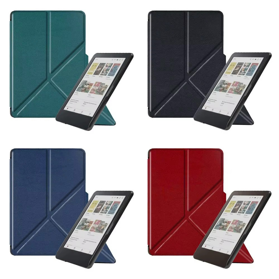 Universal faltbares E-Reader Case für Kobo Clara Color BW 2024 und 6 Zoll Geräte, stoßfestes Folio mit Auto Wake/Sleep Funktion in Schwarz oder Rot - Bild 2