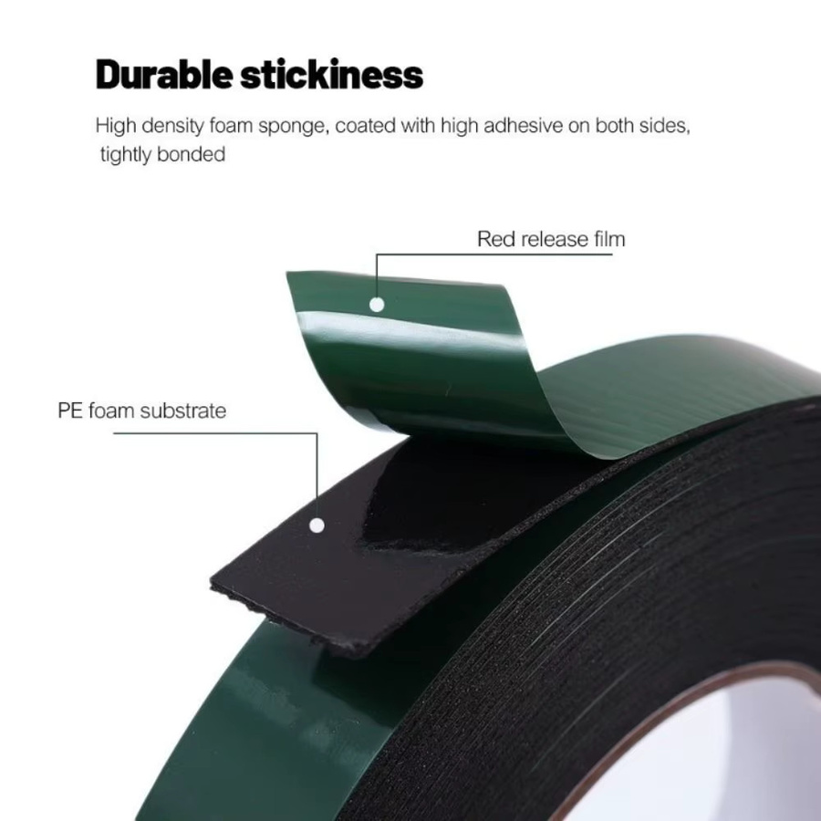 Multifunktionales doppelseitiges PE-Schaum Klebeband in Schwarz und Grün, Breite: 20 mm, Länge: 10 m - Bild 5