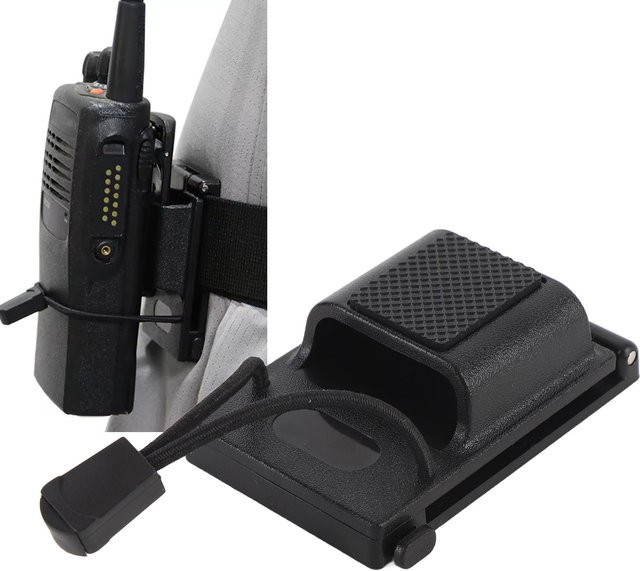 Sicherer 2-Wege-Radio-Holster aus rutschfestem ABS in Schwarz für den Gürtel - Bild 1