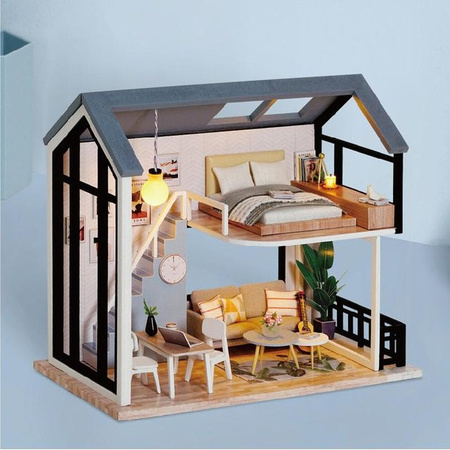 Yiran Furniture DIY Mini-Puppenhaus aus Holz, Montagebausatz, Spielzeug