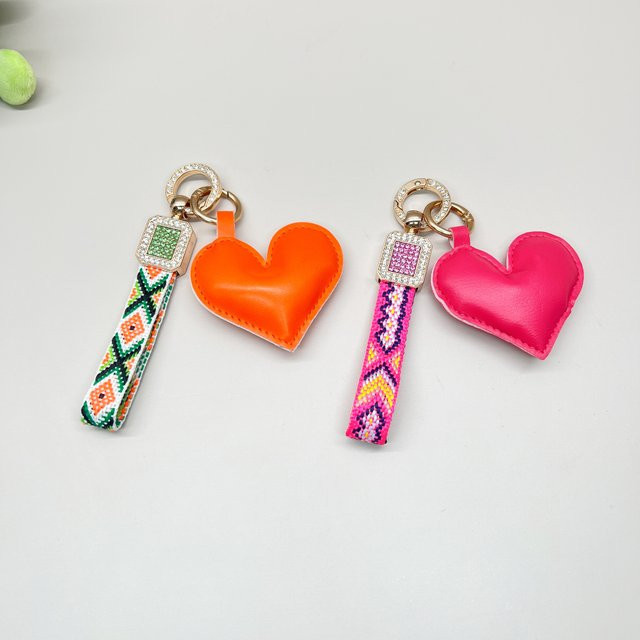 ZHANZHI Handy-Lanyard, Diamant, herzförmig, Lederanhänger - Bild 1