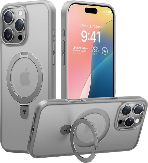 Torras Ostand Series Handyhülle für iPhone 16 Pro in Titanium Grey - Bild 1