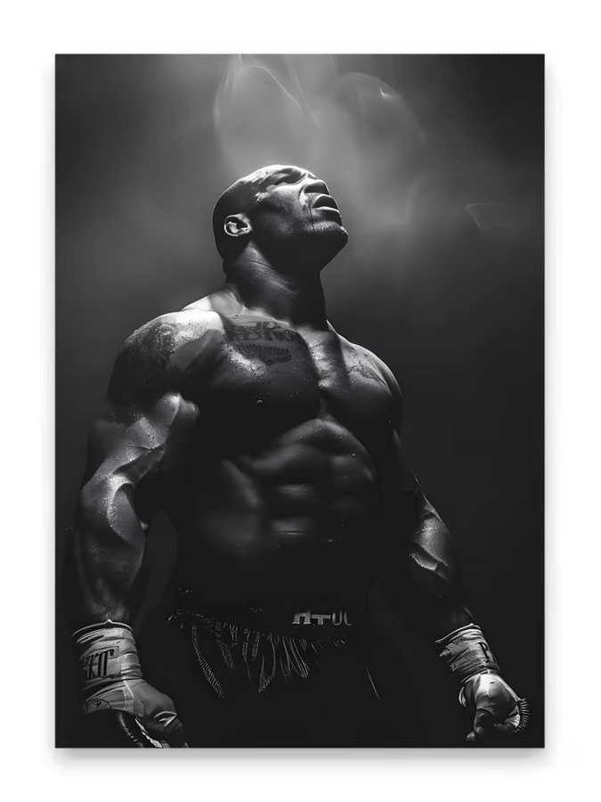 Boxchampion T-Tyson Retro-Poster als grafische Wanddekoration für Restaurant und Bar in Weiß, 20 x 15 cm - Bild 6