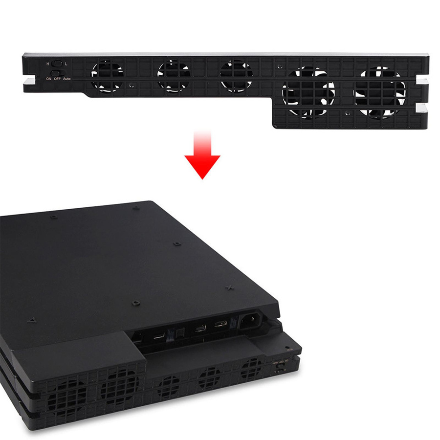 Igeteck Super Turbo Lüfter mit Temperaturregelung für PlayStation PS4 Pro, Schwarz - Bild 3