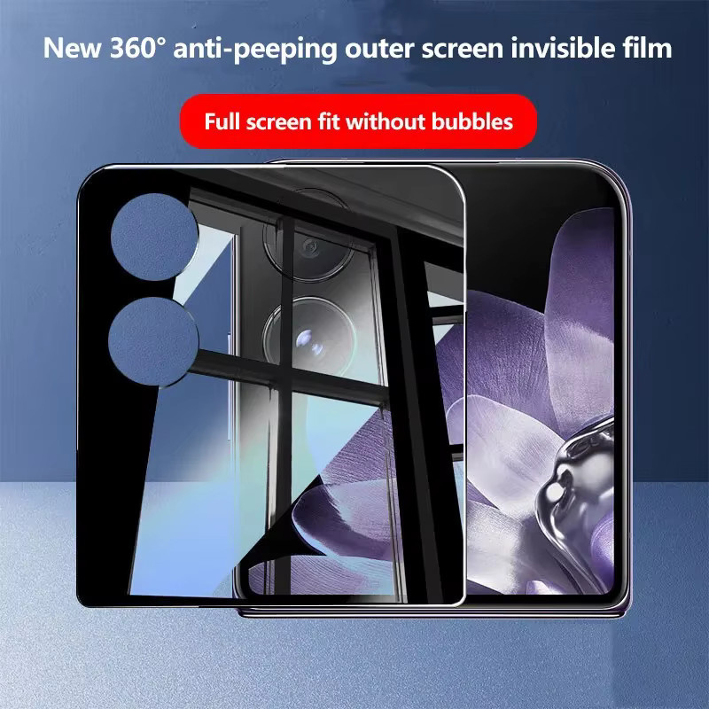 Privatsphäre 3D gebogener 9H gehärteter Glasschutz mit Anti-Peeping-Funktion für Xiaomi Mix Flip 2 Flip 5G, transparente Vollabdeckung und Anti-Kratz-Schutz - Bild 4