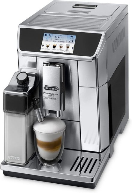 De'Longhi PrimaDonna Elite Experience ECAM 656.85.MS Kaffeevollautomat in Edelstahl Schwarz Silber mit App-Steuerung und Touch-Display - Bild 1