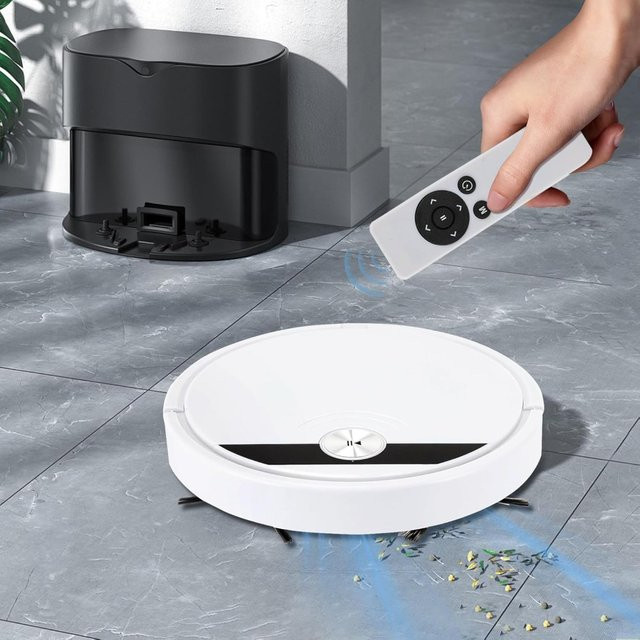 Bymaocar 3-in-1 Saugroboter mit 6 Reinigungsmodi, App-Steuerung und Fernbedienung, Weiß - Bild 1