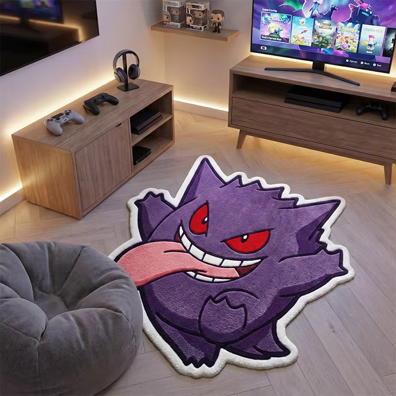 Bandai Pokemon Gengar Teppich aus weichem Polyester in Lila, rutschfeste Anime-Bodenmatte für Kinderzimmer und Schlafzimmer - Bild 2