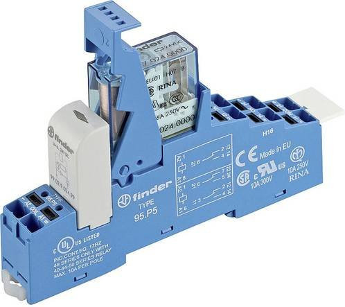 Finder Koppelrelais 48.P5.9.024.5000 Blau 24 V/DC 8A 2 Wechsler - Bild 1