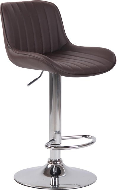 CLP Barhocker Lentini aus Kunstleder in Braun, höhenverstellbar, 360 Grad drehbar mit Fußstütze und modernem Design - Bild 1